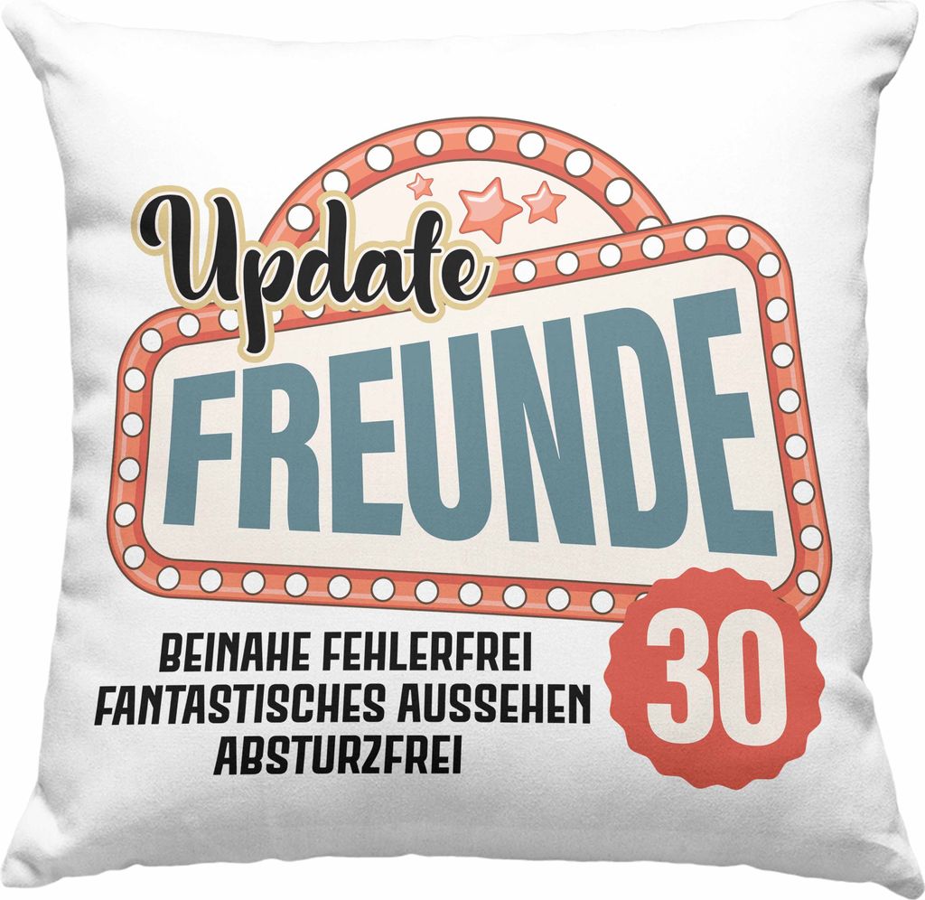 Trendation - 30. Geburtstag Deko-Kissen mit Füllung 40x40 Frau Mann Geschenk 30er Geschenkidee 30 Mutter Vater Lustiger Spruch (Grau)