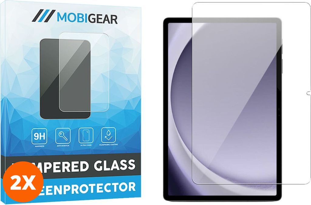 Mobigear 9.00 Samsung Galaxy Tab A9 Plus (2023) Panzerglas Gehärtetes Glas Displayschutz - Hüllenfreundlich (2er Pack)