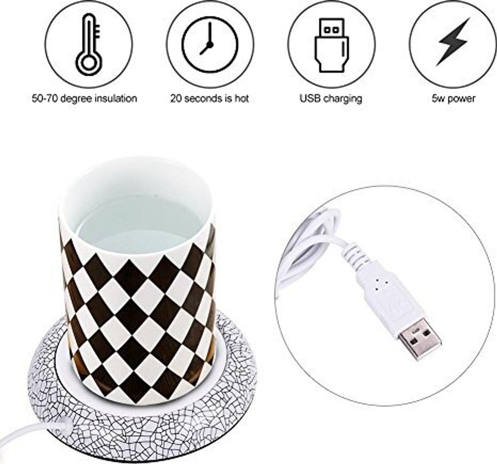 USB Tassenwärmer, Mini elektrische Tee Kaffee Becher Wärmer für Büro/Zuhause(Art 2.)