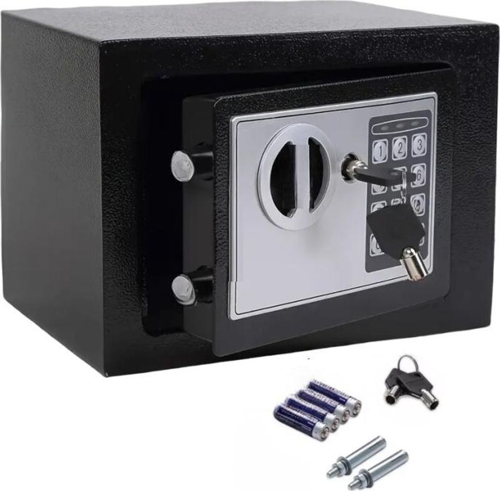 Tresor mit elektronischem Zahlenschloss & Notschlüssel - 4,6 L, 30 x 17 x 17 cm