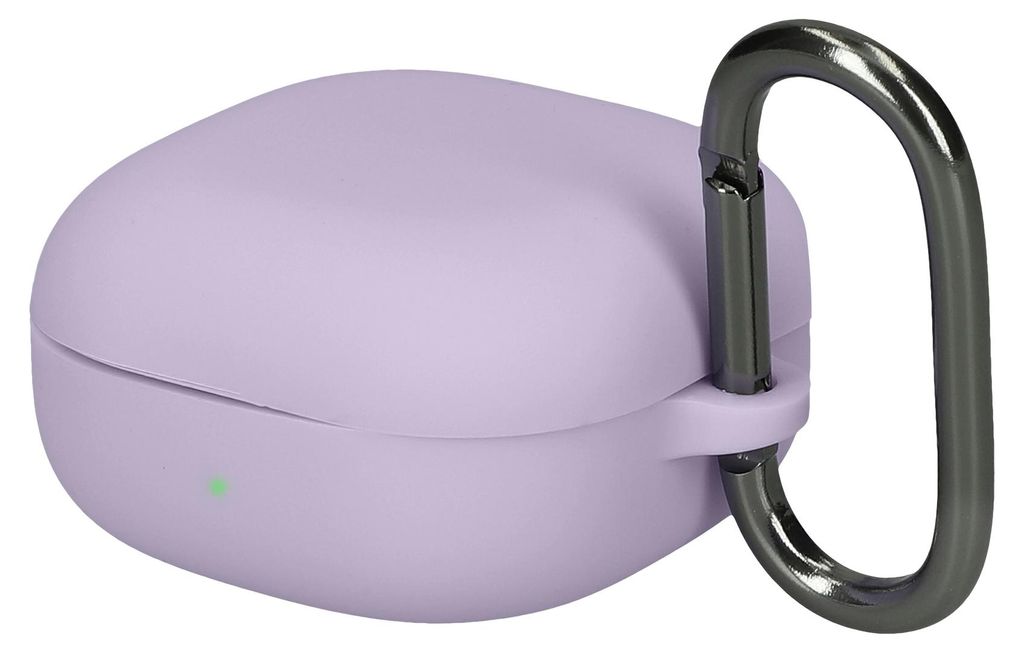 kwmobile Schutzhülle für Samsung Galaxy Buds FE Hülle - TPU Silikon Case für Kopfhörer Ladecase - stoßfestes Cover mit Karabiner - Lavendel