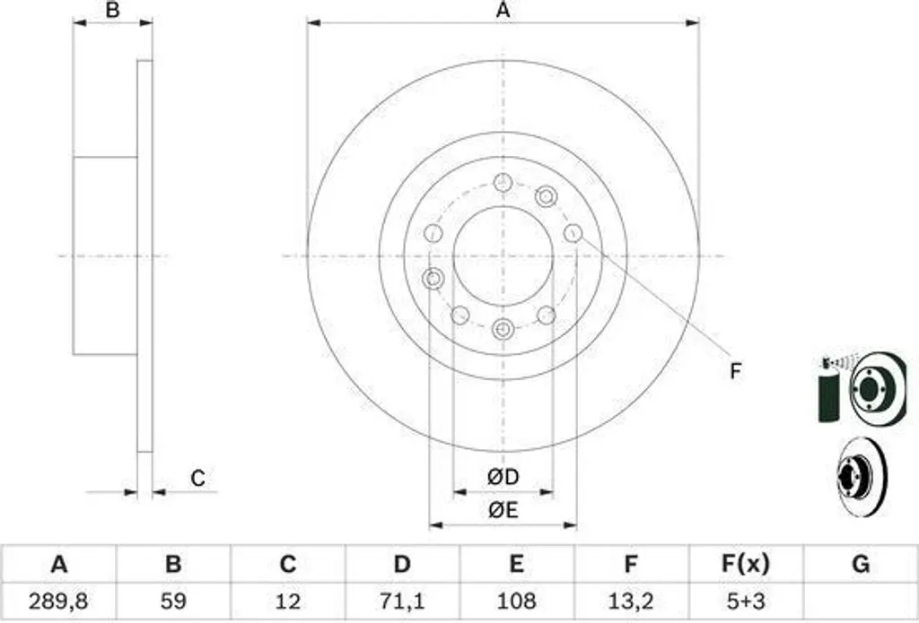Paire de Disques BOSCH 0986479F08 avec Protection Haute Température