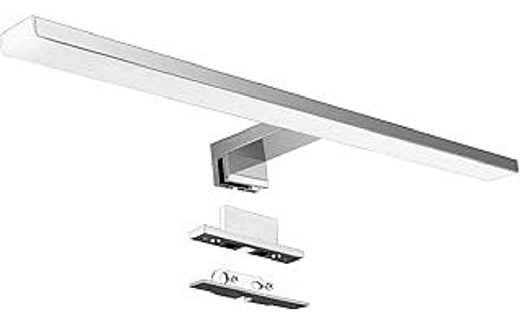 Aourow LED Spiegelleuchte Bad Spiegel Lampe 10W 820lm Neutralweiß 4000K,3 in 1 spiegellampe Badezimmer/Badleuchte/IP44 230V,Nickel-Chromstahl LED ...