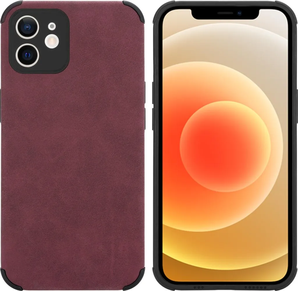 Custodia Cadorabo per Apple iPhone 12 Custodia protettiva in TPU viola Custodia in silicone con retro in finto camoscio