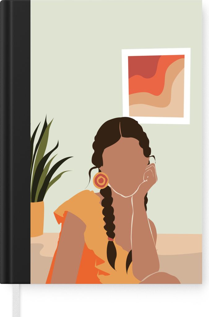 MuchoWow Notizbuch Tagebuch Haushaltsbuch Notebook A5 Interieur - Frau - Kleid - Notizblock - Notizheft - Notebook - Schreibblock - Papier