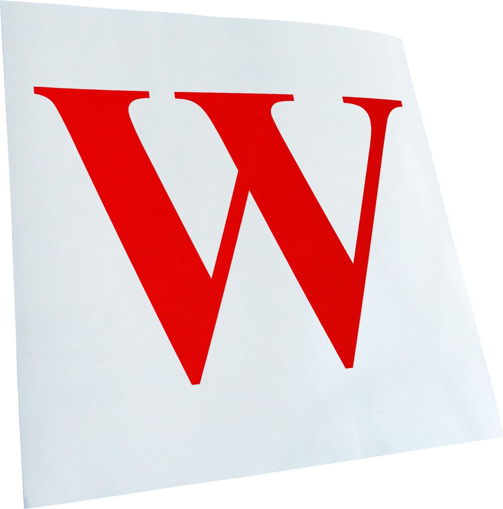 Kiwistar - Autoaufkleber - Buchstabe W - Alphabet Heckscheibe - Aufkleber für Auto Kfz Fahrrad, LKW, Truck Mofa