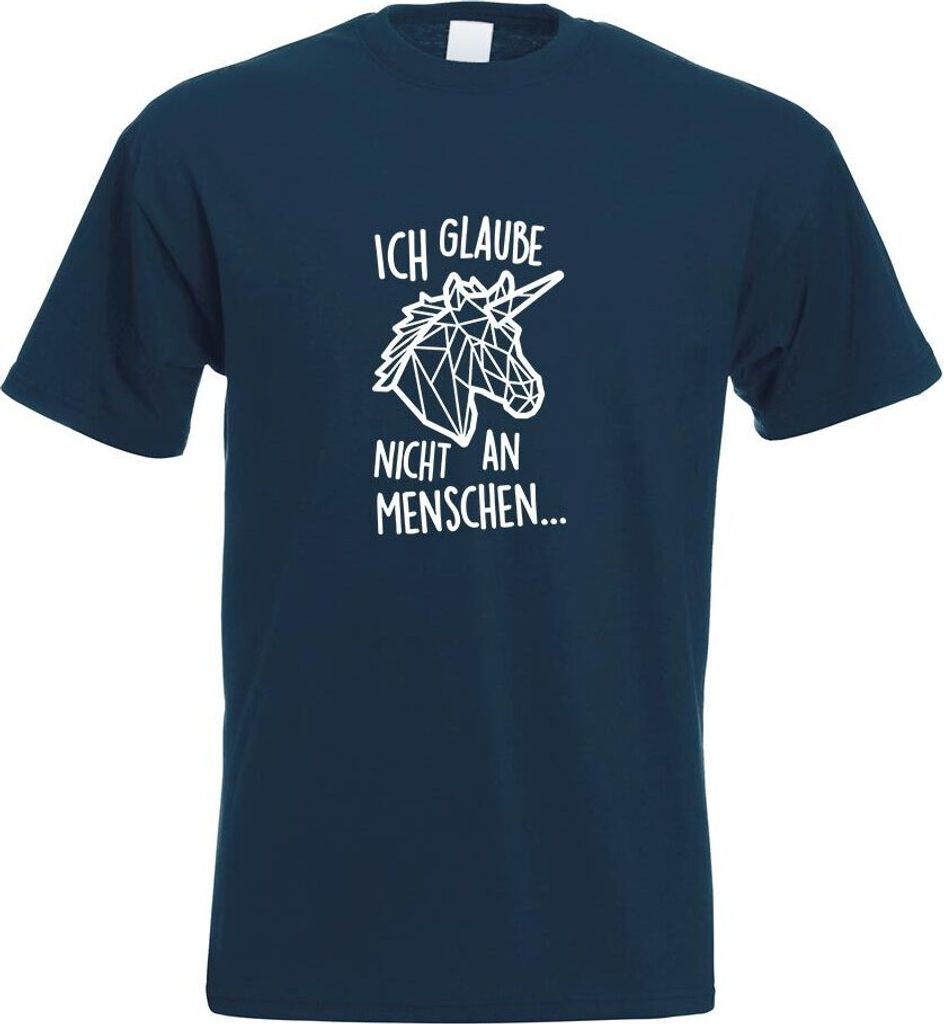 Kiwistar - T-Shirt - Navy - Einhorn - glaube Nicht an Herren Funshirt Bedruckt Design Sprüche Spruch Motive - mit Motiv Bedruckt - Funshirt Design...