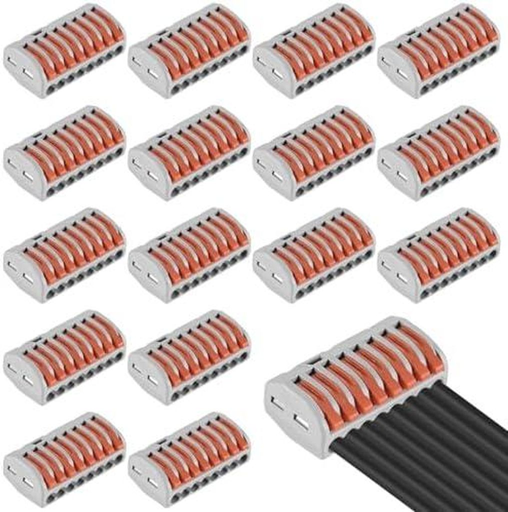 32 Stš¹ck Lš¹sterklemmen Set,Verbindungsklemmen,Klemmen Elektro,8 H?Fen kabel Verbinder,Frei kombinierbar Elektrische Klemmen,Kabelverbinder mi...