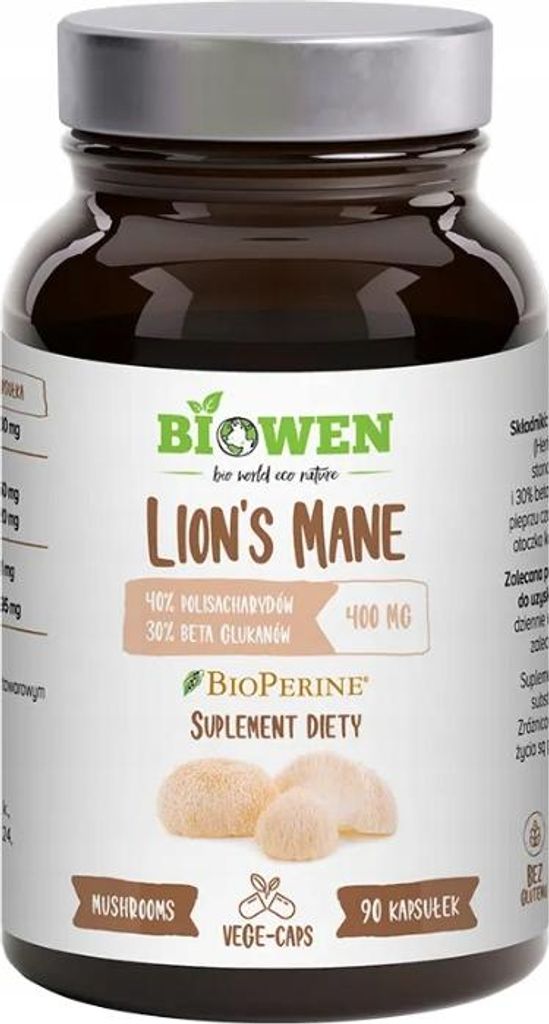BIOWEN Löwenmähne Mähnenpilz Piperin Beta-Glucan 90 Kapseln