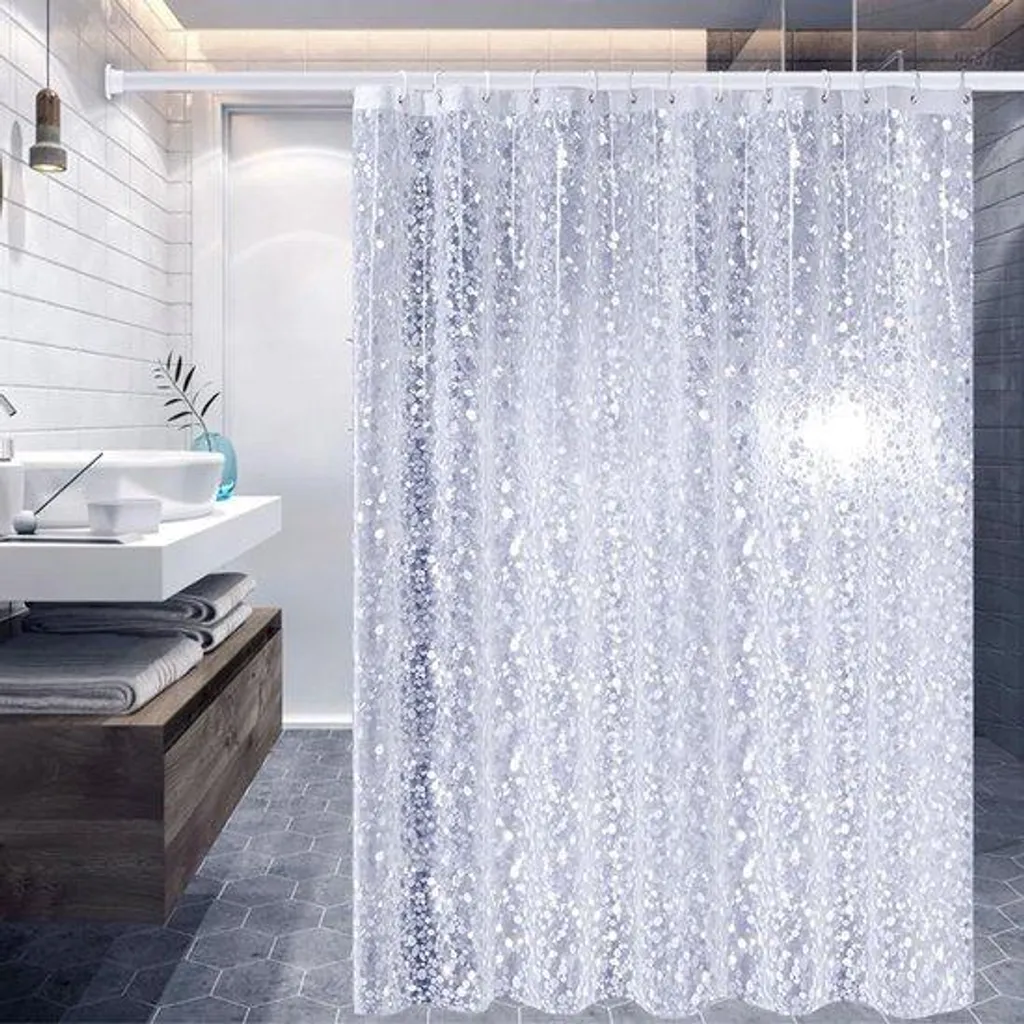 Rideau de douche imperméable de grande largeur pour baignoire d'angle