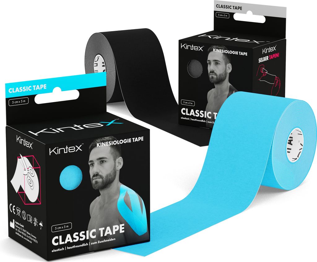 2 Rollen Kintex Kinesiologie Tape Classic 5 cm x 5 m Gemischt