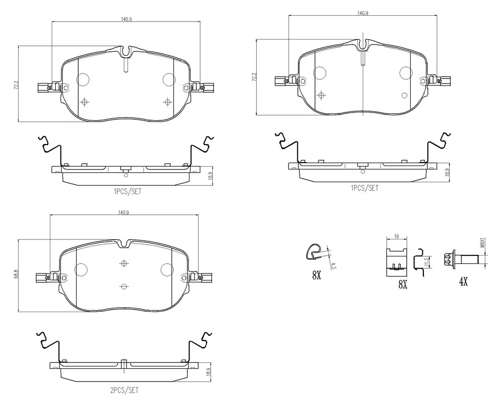 Jeu de plaquettes de frein avant pour Mercedes-Benz Classe C S206 P50173