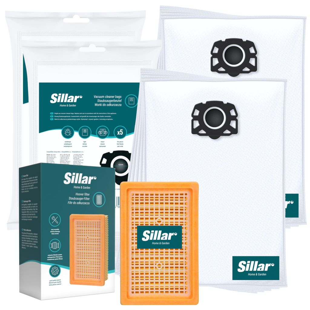 Sada 10 sáčků do vysavače Sillar + filtr pro modely Kärcher Obrázek produktu 