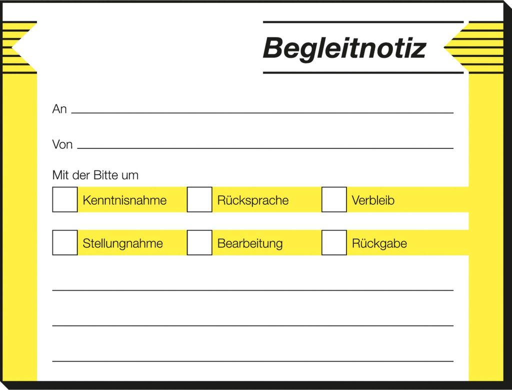 SIGEL HF142 Begleitnotiz, Haftformular, 100x75 mm, 50 Blatt