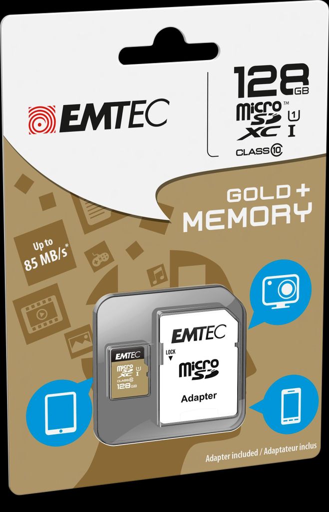 EMTEC Gold+ - Carte mémoire flash (adaptateur SD inclus) - Image du produit 