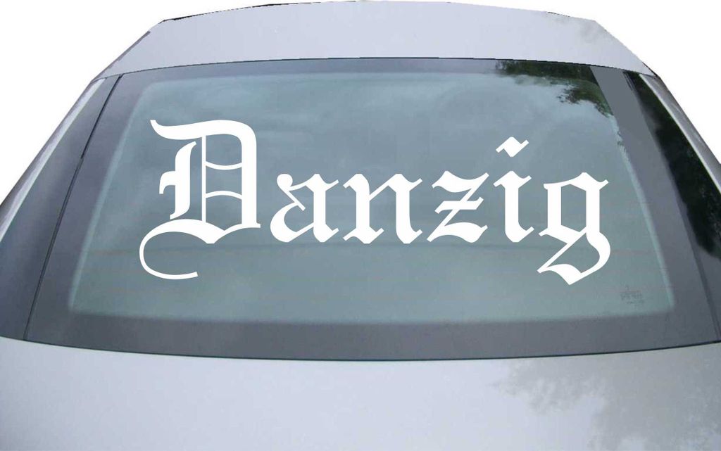Indigos UG - Aufkleber Heckscheibe & Motorklappe DE6488 - weiß - 600x210 mm - Stadt Danzig - Auto Scheiben Fenster Heckklappe Tuning Racing JDM - ...