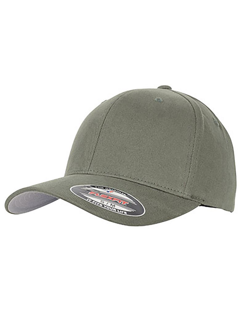 FLEXFIT 6377 | Flexfit Brushed Twill Cap, Silberne Schirmunterseite - Farbe: Pine - Größe: L/XL