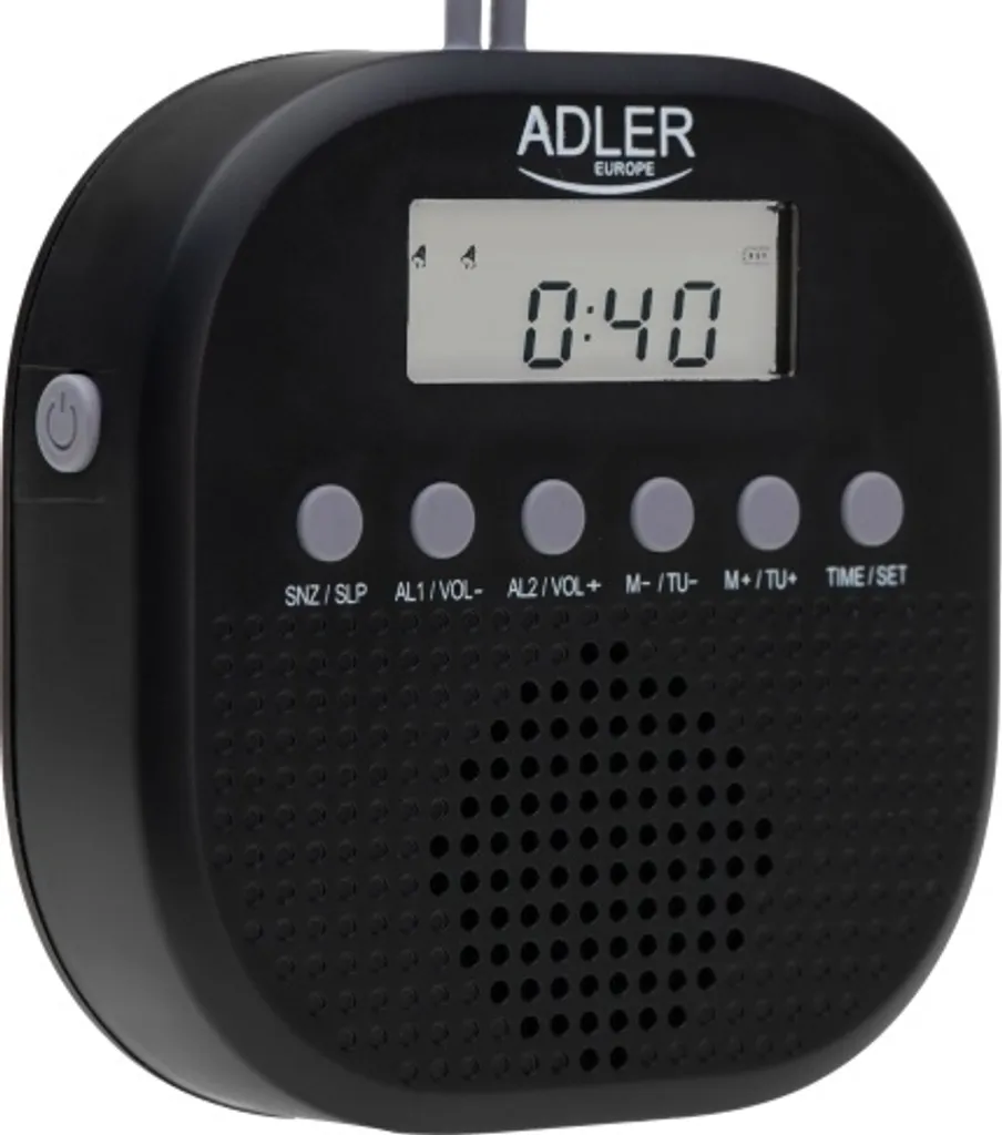 Adler AD 1912 Radio Doccia Impermeabile Sveglia Digitale Nera Offerta - 8