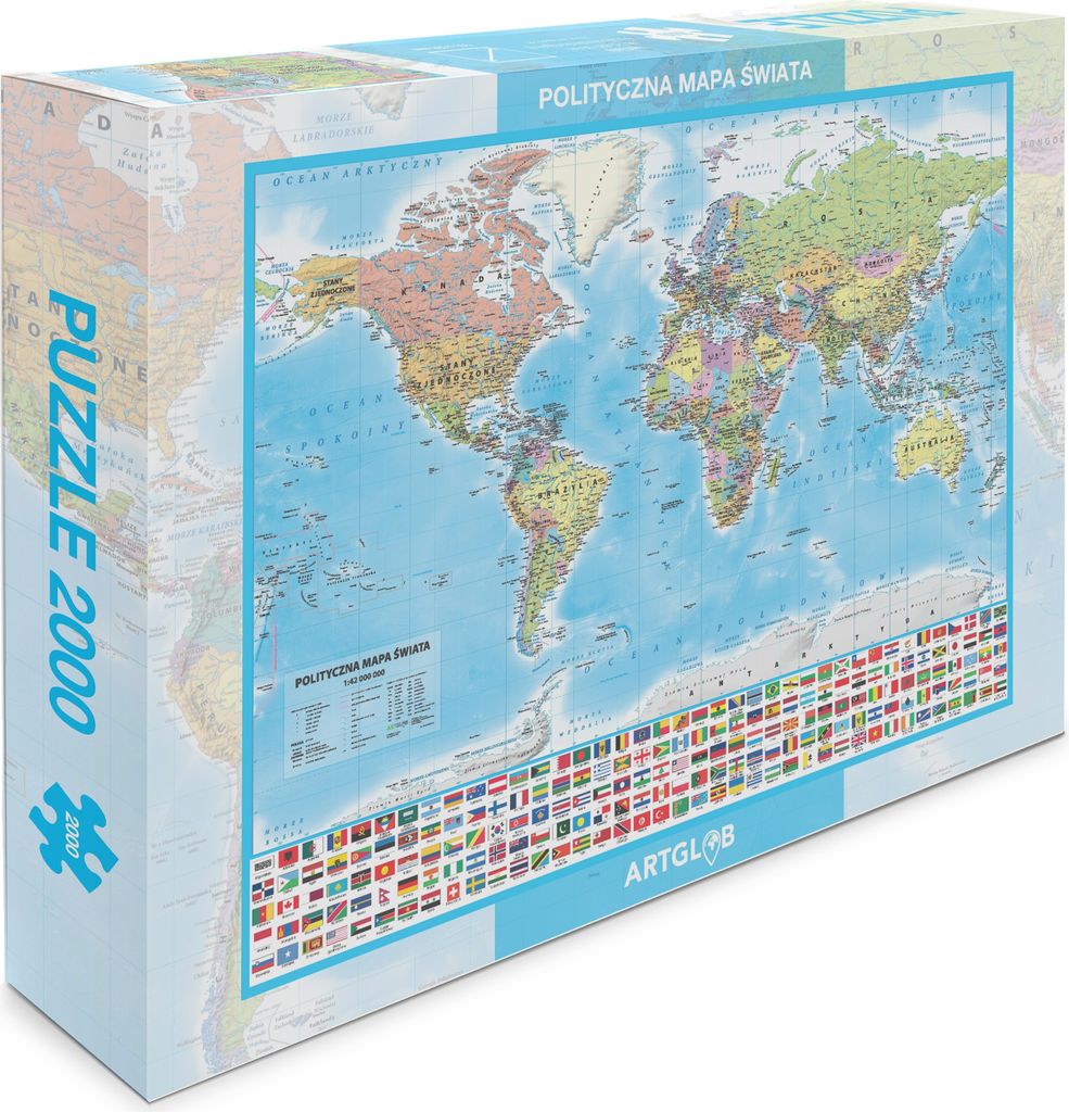 Politische Weltkarte Puzzle, 2000 Teile, ArtGlob