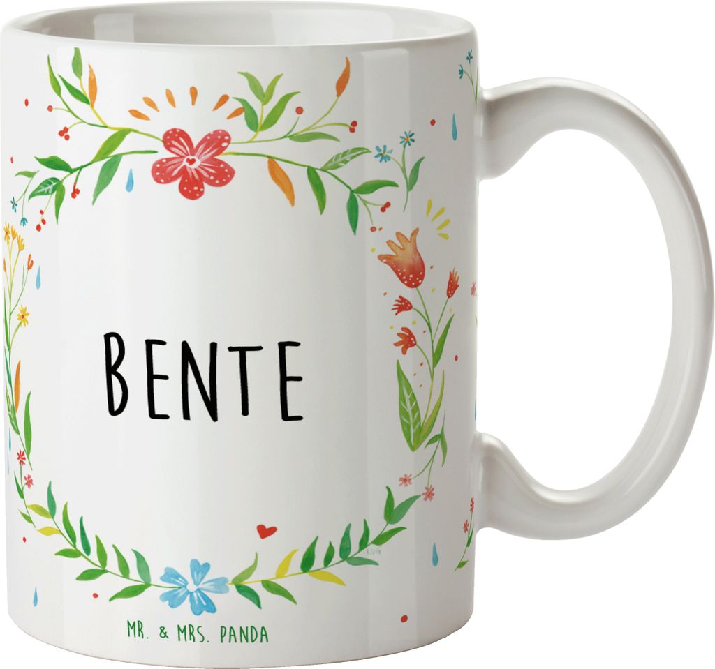 Mr. & Mrs. Panda Becher Bente - Geschenk, Keramiktasse, Tasse, Teetasse, kaffeetasse keramik, Kaffeebecher