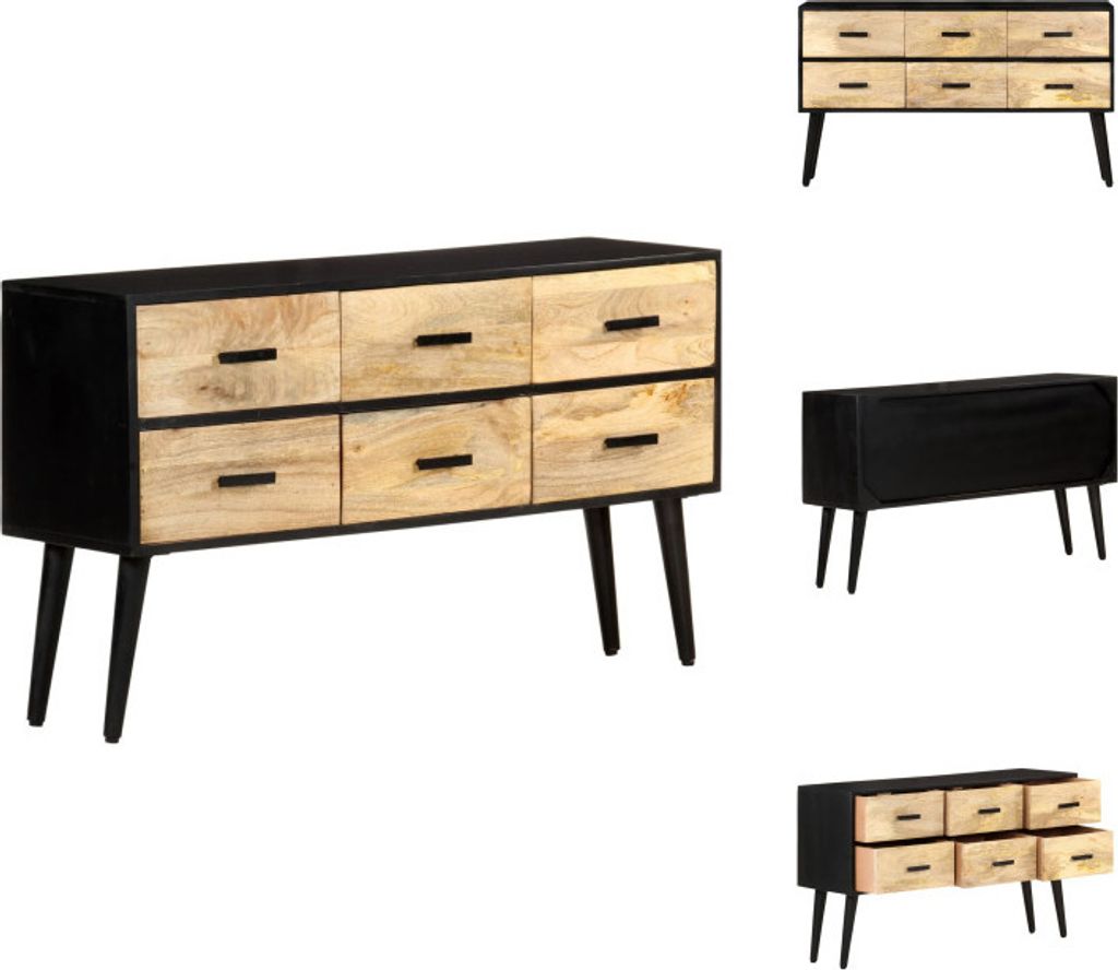 vidaXL Sideboard 110x33x64 cm Massivholz Mango - Sideboards