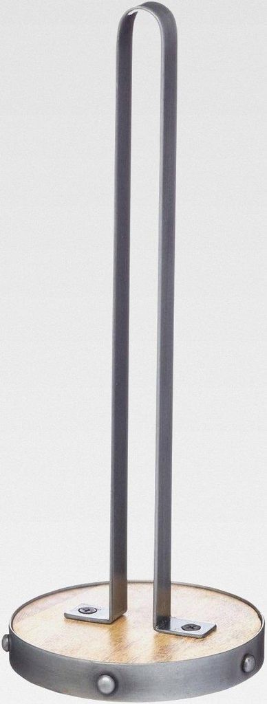 Industrial Kitchen Küchenrollenhalter, Holzboden mit Metallhalter, Freistehend, 31 cm