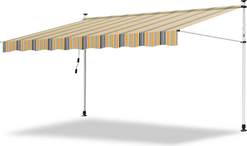 Tenda da Sole Jopassy 3M a Morsetto Gialla e Blu - Senza Buchi