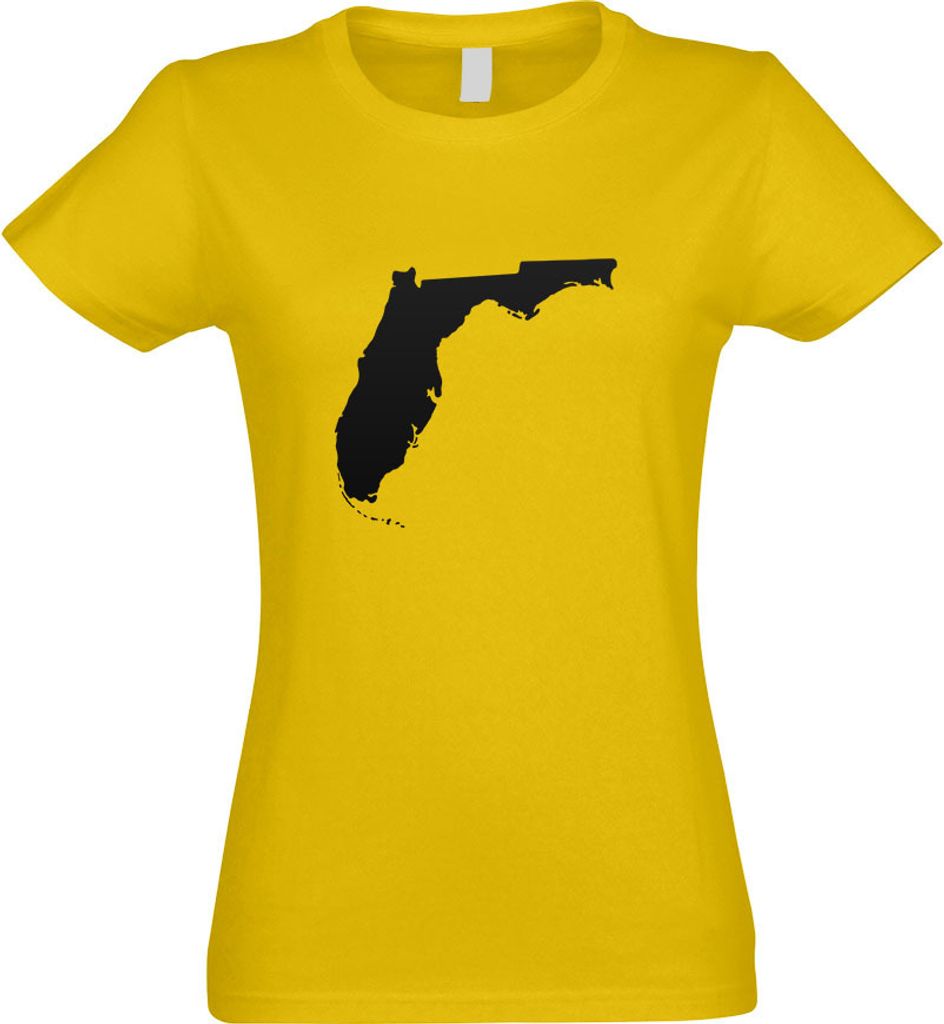 Kiwistar - T-Shirt tailliert - Damen - gelb - USA - Florida Tallahassee - mit Motiv Bedruckt - Funshirt Design - Sport - Freizeit - Damen - M