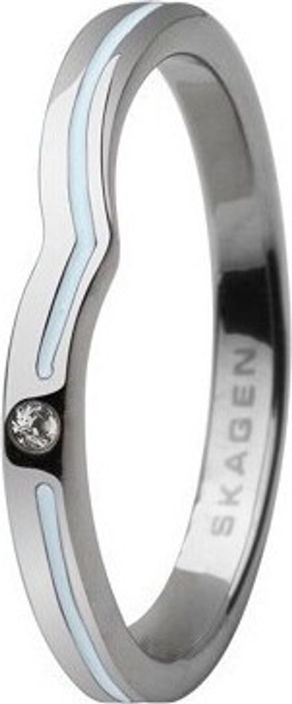 Skagen Damen Ring Silber/Hellblau JRSI018, Ringgröße:52 (16.6) SS6 M19