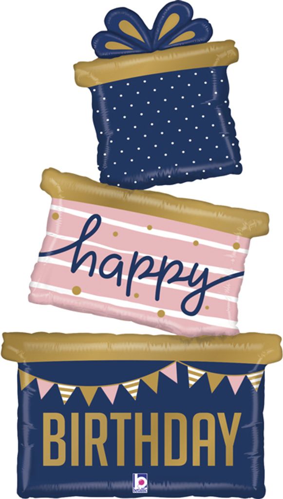 Shape Folienballon "Navy Birthday Gift Trio" | 130 cm