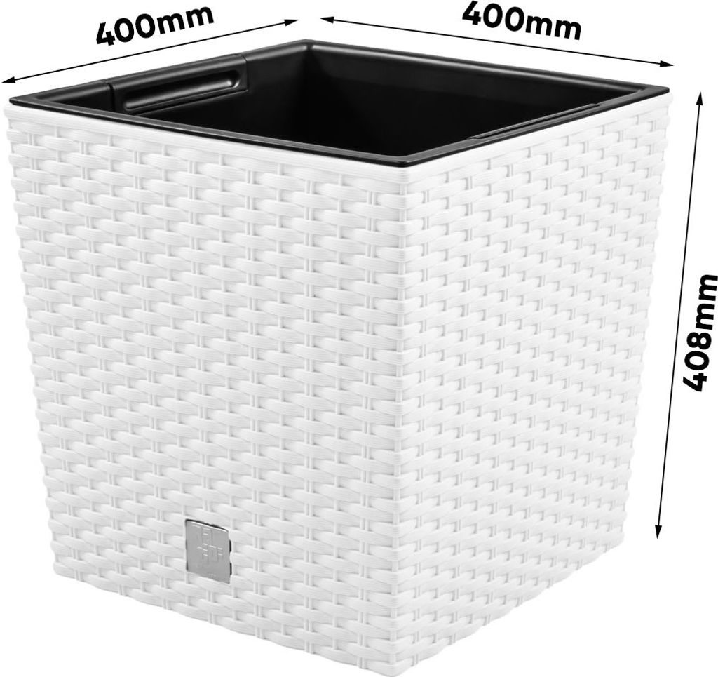 Blumentopf + Einsatz Blumenkübel Rattan RATO LOW DRTS400L Produktbild 2