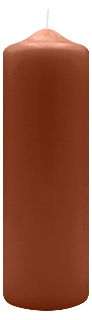 Spitzkopf Stumpen Kerzen Haselnuss 25 x Ø 8 cm, 6 Stück