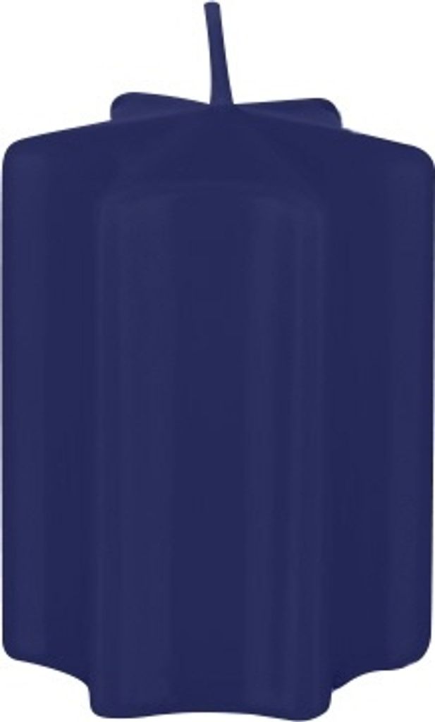 Sternkerzen Nachtblau Dunkelblau 12 x Ø 6 cm, 4 Stück, Adventskerzen, Weihnachtskerzen