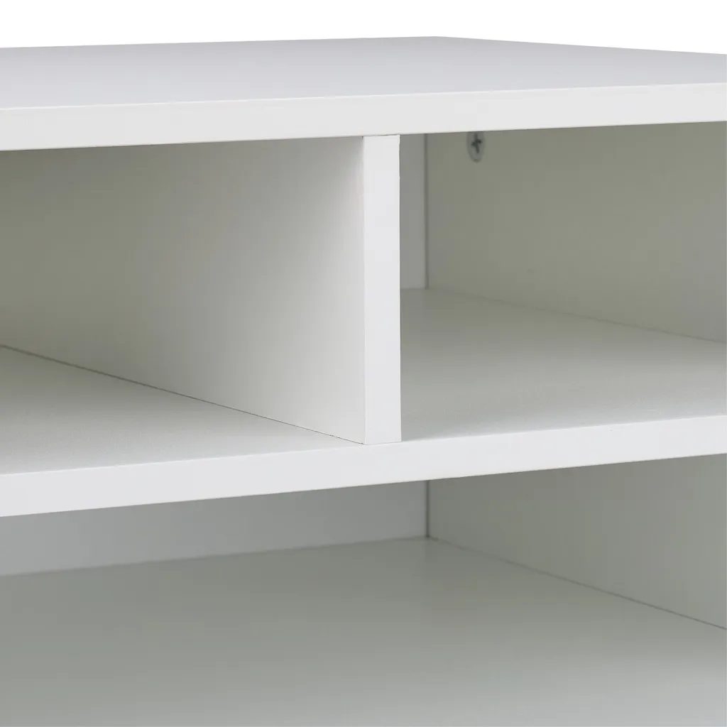 Support d'Imprimante en Bois avec Compartiments de Stockage Ajustables - 6