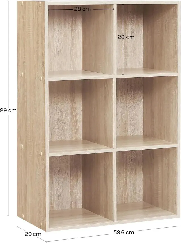 Rangement gain de place 6 compartiments chêne pour petits appartements