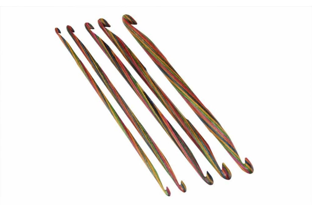 KnitPro Symphony Doppelhäkelnadeln Holz 9,00–10,00 mm – 3 Stück