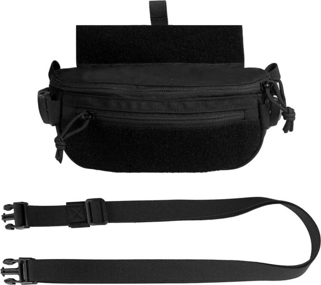Taktische Drop Dangler Tasche - Magic Strap Sub Abdominal Tragekit - Tasche für Brust Rig Vest - Training - Angeln - Wandern - Outdoor-Ausrüstung