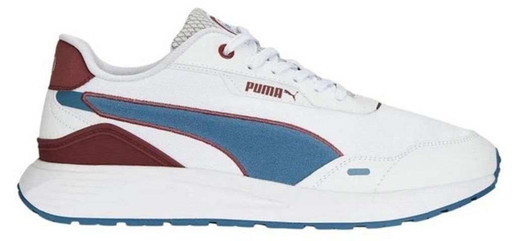 Puma - Herren Sneaker "Runtamed Plus", Leder PP6321 (42,5 EU) (Weiß/Blau)