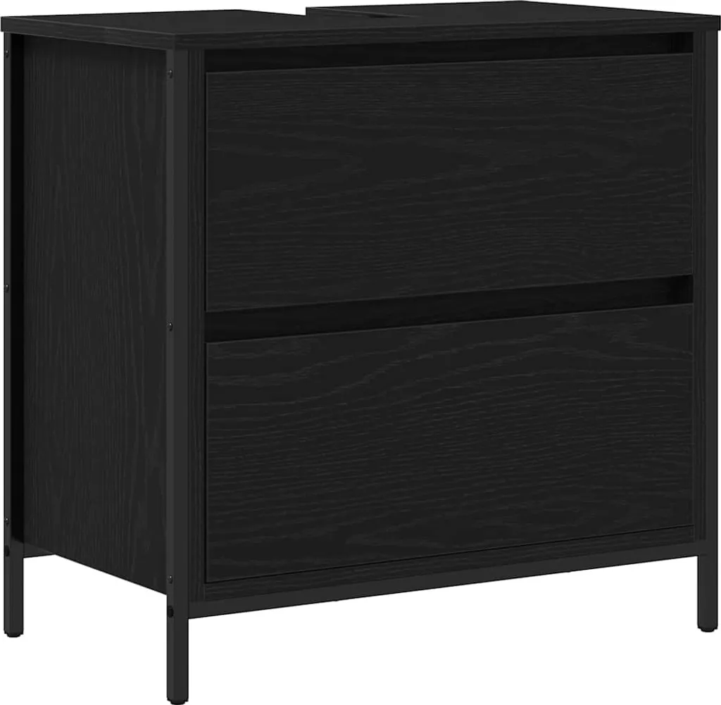 Cassettiera Rovere Nero Design: Arredo d'Interni di Lusso Contemporaneo