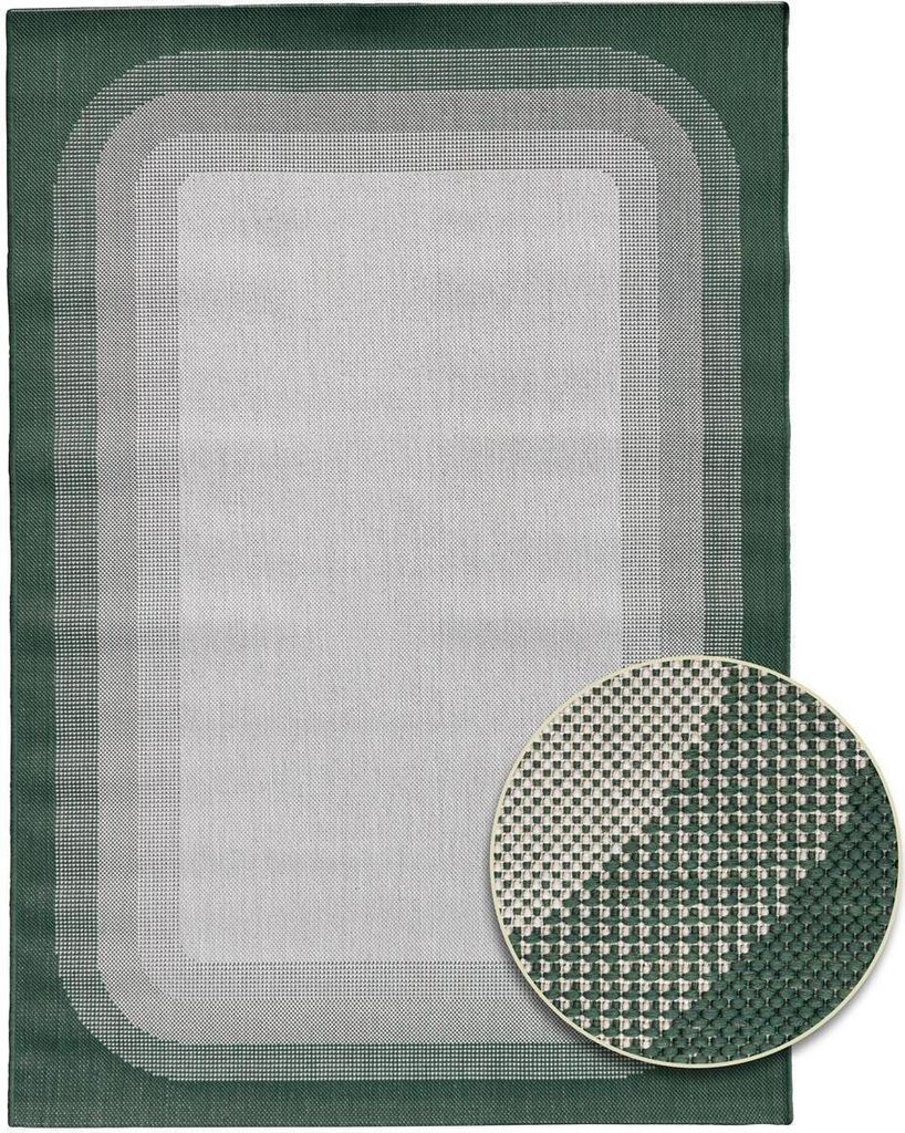 Primaflor Indoor- & Outdoorteppich LINEA - Green Area - 120x170cm - Wetterfester Lounge Teppich - Flachgewebte Bodenmatte für Balkon & Terrasse
