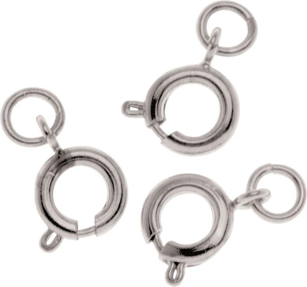 Glorex Federring mit Ring 7 mm 10 Stück, silberfarben