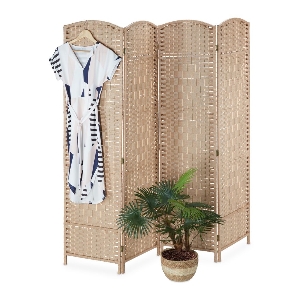 Paravent Relaxdays, 4 panneaux, séparateur de pièce Image du produit 