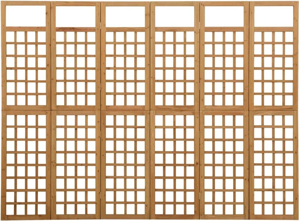 vidaXL Spalier/Paravent 6-teilig Massivholz Tanne 242,5x180 cm