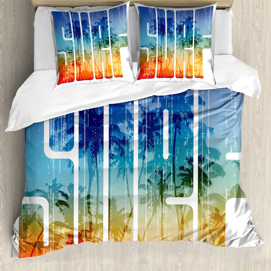 Copripiumino ABAKUHAUS Surf Retro: Look Urban Navy e Arancione 200x200