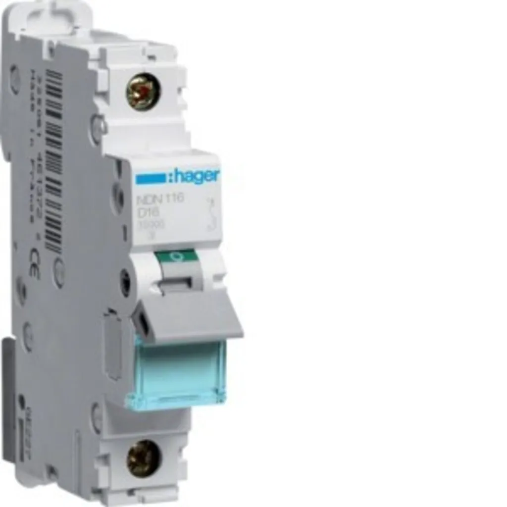 Disjoncteur Hager NDN116 16A Courbe D Haute Capacité de Coupure 10kA