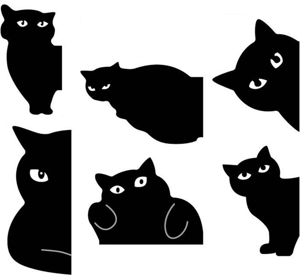 6 Stück entzückende magnetische Lesezeichen mit schwarzer Katze, leicht, wiederverwendbar, kreativer Faltseitenmarker für Buchliebhaber