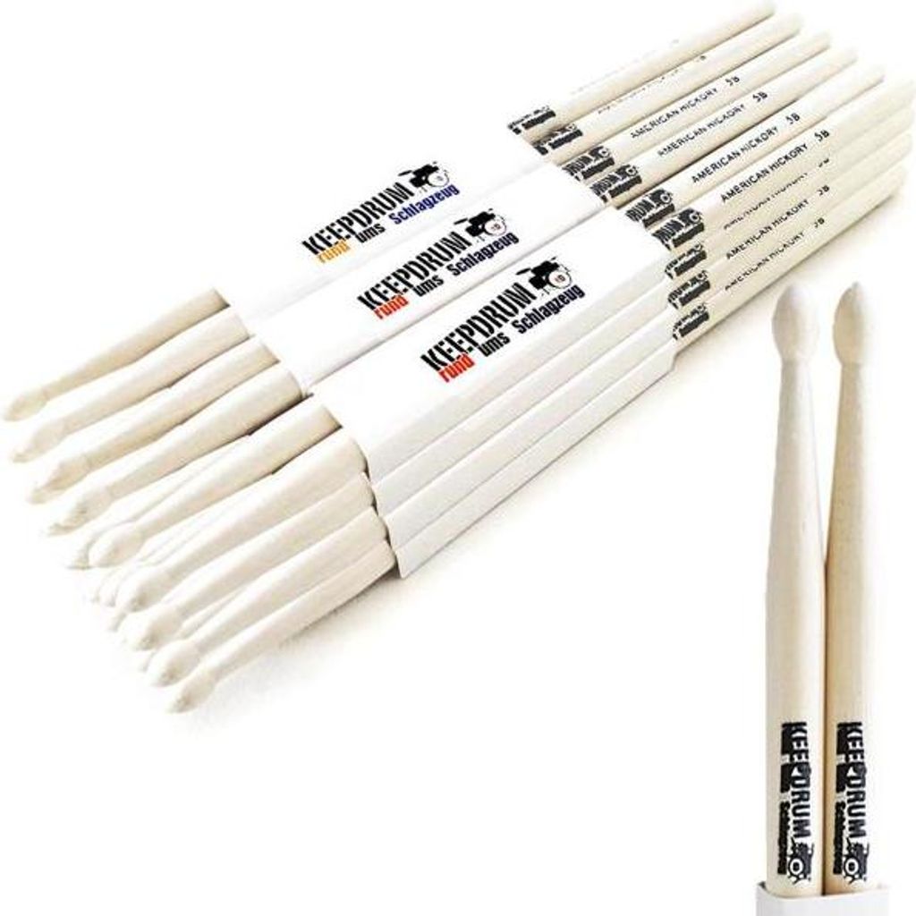 keepdrum 5B Hickory baguettes de batterie 12 paires Image du produit 