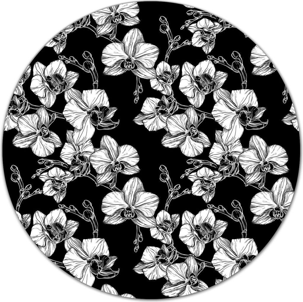 Glas Schneidebrett Herdabdeckplatten Schneideplatten Rund - 40 cm - Orchideenblüten