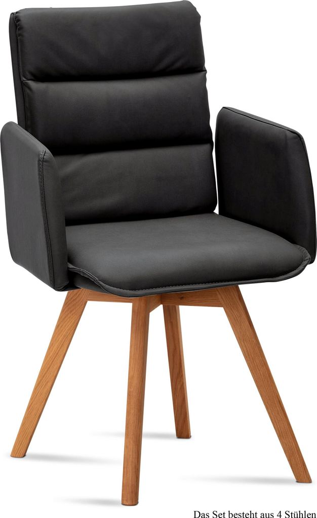 Armlehnstuhl (4er-Set) Dodie 52x92x60 Eiche geölt/Anthrazit