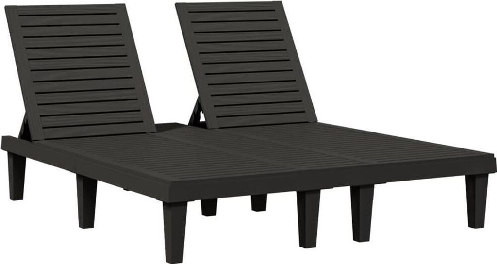 vidaXL Doppel-Sonnenliege Schwarz 155x138x83 cm Produktbild 